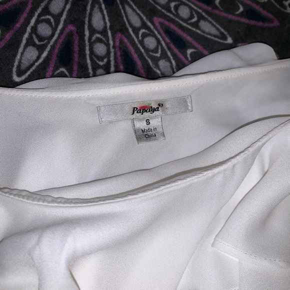 White ruffle one shoulder crop top - Picture 2 of 6